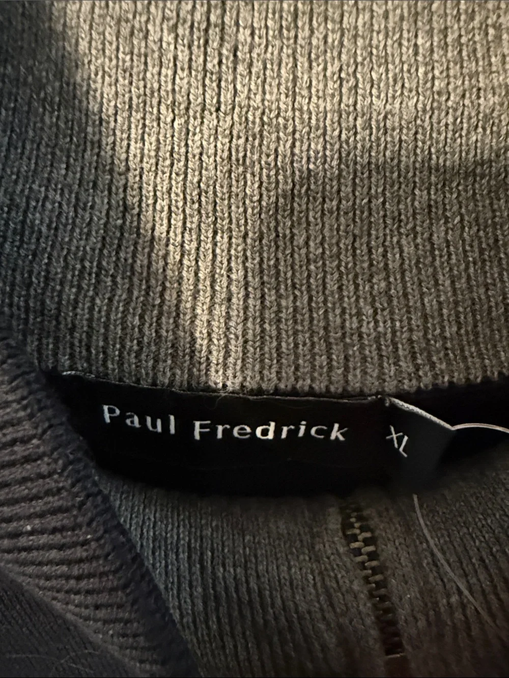 Paul Fredrick Black Half-Zip Mock Neck Sweater
